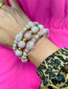 Chinoiserie Pink Ginger Jar Pearl Bracelet - Chinoiserie jewelry