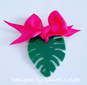 Palm Beach Chic Monstera Leaf Ornament - Green or Gold - Ginger jar