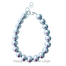 Load image into Gallery viewer, Silver Gray Pearl Statement Necklace - Chinoiserie jewelry