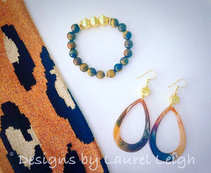 Brown Tiger’s Eye Gemstone and Gold Beaded Bracelet - Designs by Laurel Leigh