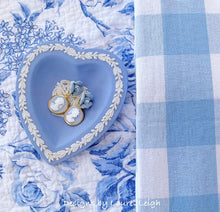 Load image into Gallery viewer, Wedgwood Blue Floral Cameo Earrings - Chinoiserie jewelry