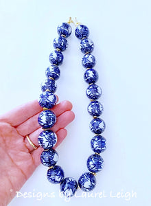 Blue & White Chinoiserie Necklace - Ginger jar