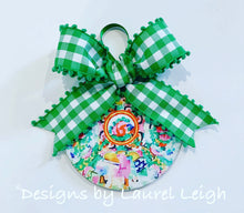 Load image into Gallery viewer, Chinoiserie Christmas Ornament- 4” Watercolor Rose Medallion Plate Pattern - Ginger jar