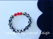 Load image into Gallery viewer, Black, White &amp; Red Tibetan Agate Gemstone Statement Bracelet - Designs by Laurel Leigh