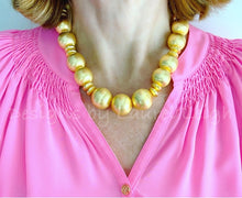 Load image into Gallery viewer, Chunky Gold Bead Statement Necklace - Ginger jar