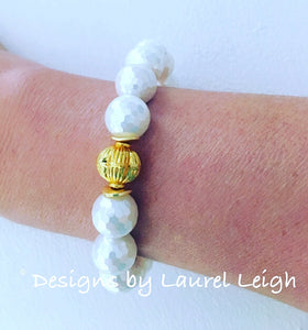 Mother of Pearl Statement Bracelet - Designs by Laurel Leigh
