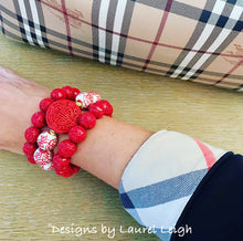 Load image into Gallery viewer, Chinoiserie Red Longevity Bracelet - Chinoiserie jewelry