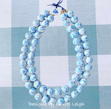 Load image into Gallery viewer, Wedgwood Blue &amp; White Chinoiserie Double Strand Statement Necklace - Chinoiserie jewelry