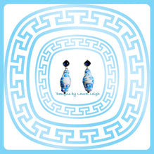 Load image into Gallery viewer, Wedgwood Blue Ginger Jar Rhinestone Earrings - Chinoiserie jewelry