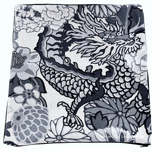 Designer Fabric Pillow Cover - Schumacher Chiang Mai Dragon - Smoke - Chinoiserie jewelry