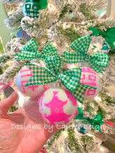 Load image into Gallery viewer, Pink &amp; Green Chinoiserie Hand Painted Christmas Ornament - Pink or Green Paint - Regular Size - Ginger jar