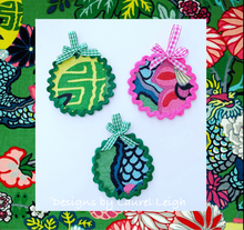 Load image into Gallery viewer, Designer Fabric Ornaments - Pink/Green Schumacher Chiang Mai Dragon - Ginger jar