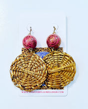 Load image into Gallery viewer, Chinoiserie Rattan Floral Drop Earrings - Chinoiserie jewelry