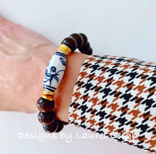 Load image into Gallery viewer, Chinoiserie Beaded Bracelet - Brown - Ginger jar