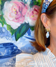 Load image into Gallery viewer, Wedgwood Blue and White Chinoiserie Ginger Jar Bow Earrings - 2 Styles - Ginger jar