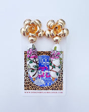 Load image into Gallery viewer, Chinoiserie Floral Porcelain Earrings - Chinoiserie jewelry