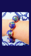 Load image into Gallery viewer, Lapis Blue Chinoiserie Cloisonné Bracelet - Chinoiserie jewelry