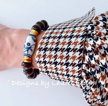 Load image into Gallery viewer, Chinoiserie Beaded Bracelet - Brown - Ginger jar