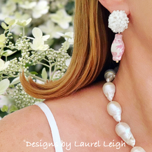 Load image into Gallery viewer, Hydrangea Blossom Ginger Jar Earrings - Pink - Chinoiserie jewelry