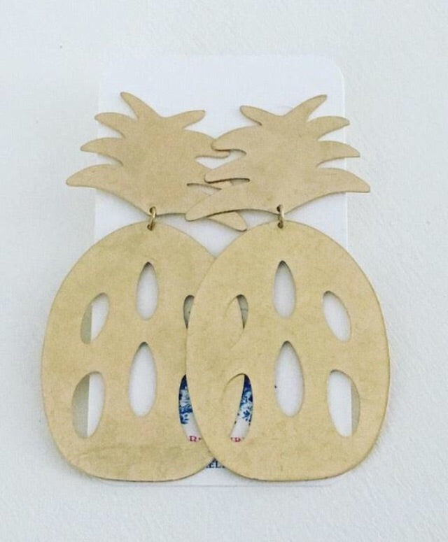 Gold Pineapple Statement Earrings - Posts - Designs by Laurel Leigh