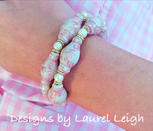 Load image into Gallery viewer, Peony Pink Ginger Jar and Pearl Statement Bracelet - Ginger jar