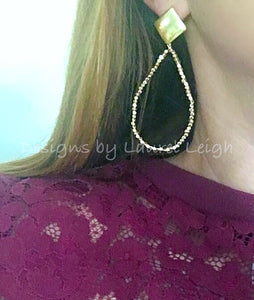 Gold Dainty Teardrop Seed Bead Hoop Earrings - Posts - Designs by Laurel Leigh