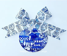 Load image into Gallery viewer, Chinoiserie Ornament - Blue &amp; White Pagodas - Chinoiserie jewelry