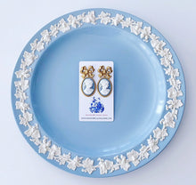 Load image into Gallery viewer, Wedgwood Blue and White Cameo Earrings - 6 Styles - Ginger jar