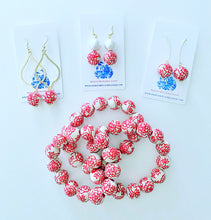 Load image into Gallery viewer, Chinoiserie Red Peony Drop Earrings - Ginger jar