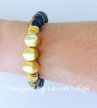 Load image into Gallery viewer, Brown Tiger’s Eye Gemstone and Gold Beaded Bracelet - Designs by Laurel Leigh