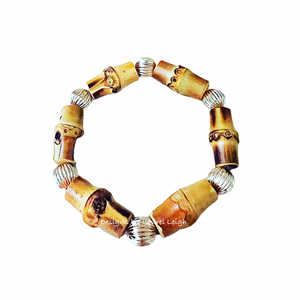 Bamboo & Gold Filled Bead Bracelet - Chinoiserie jewelry