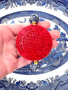 Red, Blue & White Chinoiserie Statement Bracelet - Chinoiserie jewelry