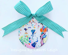 Load image into Gallery viewer, Chinoiserie Christmas Ornament- 4” Geisha Lady Watercolor Design  - Pick Ribbon - Ginger jar