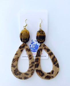 Leopard Print Chinoiserie Gemstone Earrings - Chinoiserie jewelry