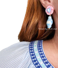 Load image into Gallery viewer, Wedgwood Blue &amp; Pink Cameo Ginger Jar Earrings - Chinoiserie jewelry