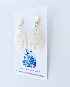 Vintage Mother of Pearl Pagoda Statement Earrings - Posts - Ginger jar