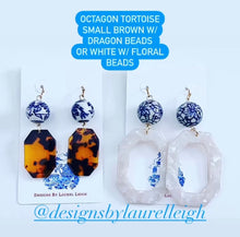 Load image into Gallery viewer, Chinoiserie Octagon Tortoise Earrings - Chinoiserie jewelry