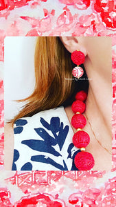 Chinoiserie Red Cinnabar Statement Necklace - Chinoiserie jewelry