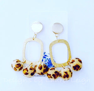 Gold Faux Leather Leopard Chandelier Drop Statement Earrings - Posts - Ginger jar