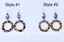 Load image into Gallery viewer, Chinoiserie Ginger Jar Animal Print Acrylic Hoops - 4 Styles - Ginger jar