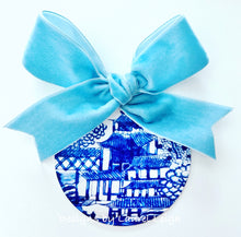 Load image into Gallery viewer, Blue Velvet Ribbon Bow UPGRADE - Chinoiserie jewelry