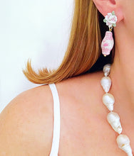 Load image into Gallery viewer, Pink Chinoiserie Ginger Jar Rosebud Earrings - Chinoiserie jewelry