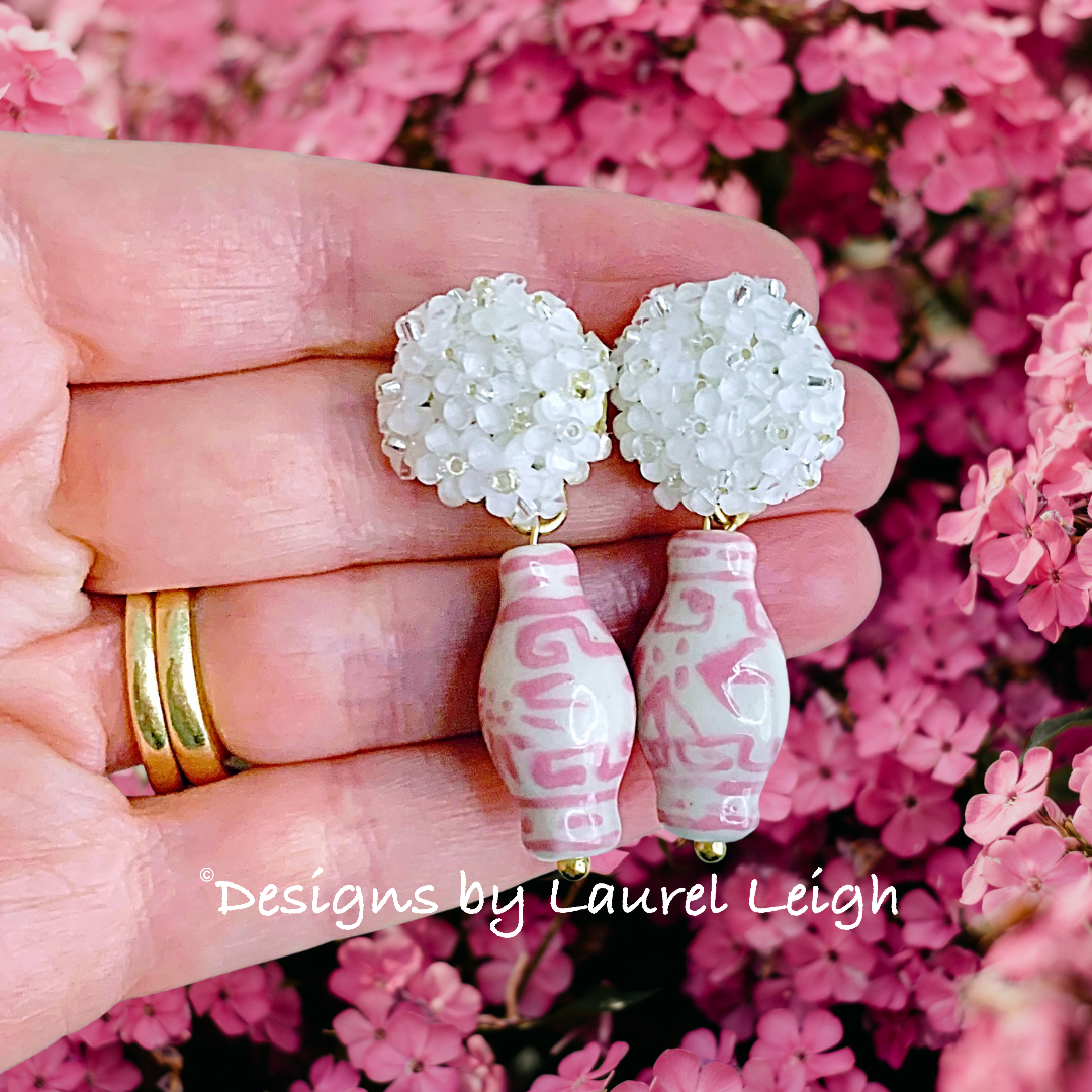 Tiana Layered Pink Hydrangea Drop Earrings – JewelryBlossom