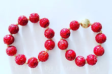 Load image into Gallery viewer, Chunky Red &amp; Gold Bamboo Coral Statement Bracelets - Ginger jar