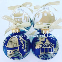 Load image into Gallery viewer, Chinoiserie Hand Painted Christmas Ornament - Regular Size - Pick Color - Designs by Laurel Leigh