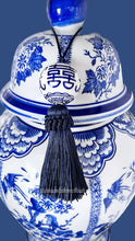 Load image into Gallery viewer, Decorative Blue &amp; White Chinoiserie Tassel - Chinoiserie jewelry