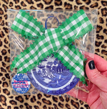 Load image into Gallery viewer, Blue Willow Plate Christmas Ornament 4” - Pick Ribbon - Ginger jar