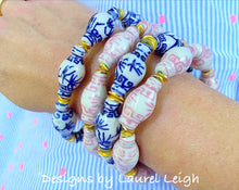Load image into Gallery viewer, Chinoiserie Ginger Jar Bracelet - Pink - Chinoiserie jewelry