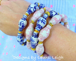 Chinoiserie Ginger Jar Bracelet - Pink - Chinoiserie jewelry