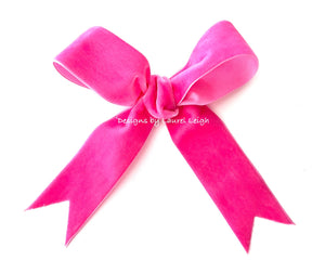 Hot Pink Velvet Ribbon Bow UPGRADE - Chinoiserie jewelry
